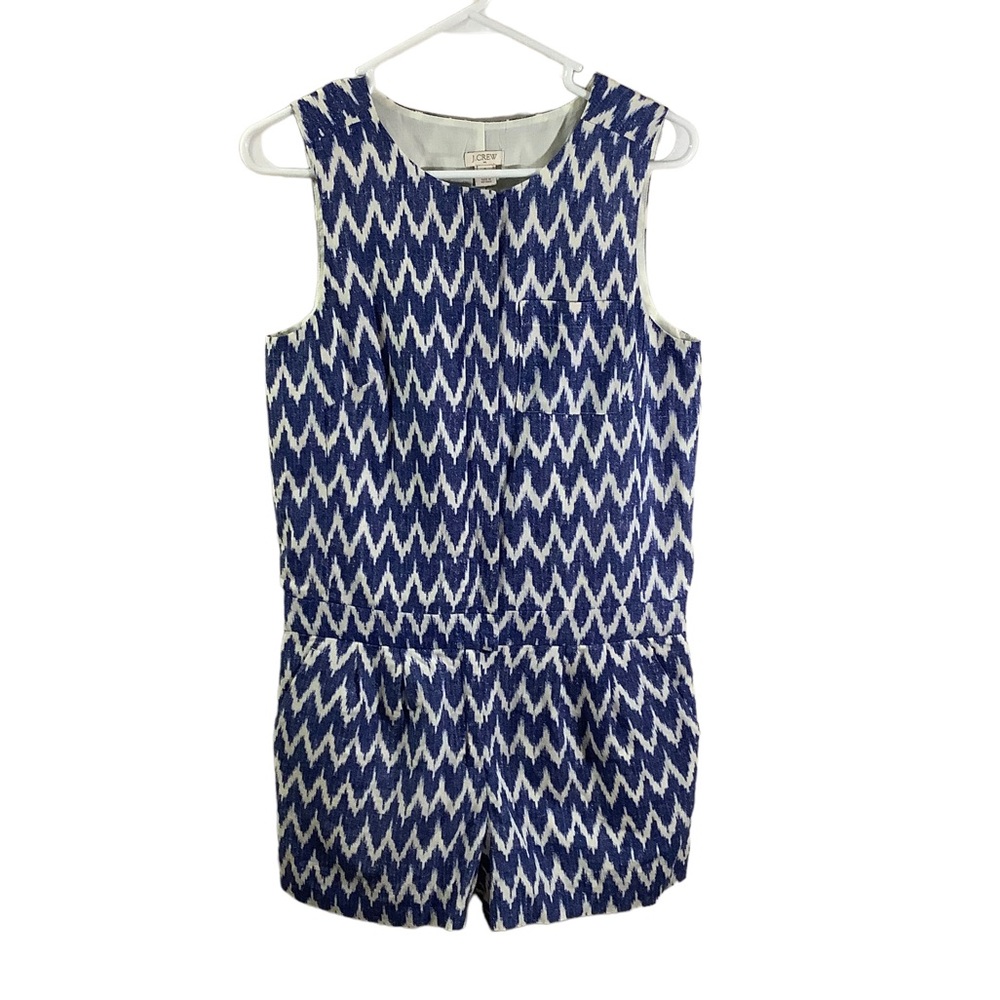 J. Crew Factory Linen Blend Chevron Romper